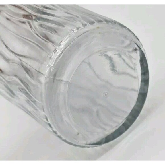 Wavy Ribbed Glass Vase Heavy Large Centerpiece Clear Wedding Decor Shower Party - Picture 6 of 9